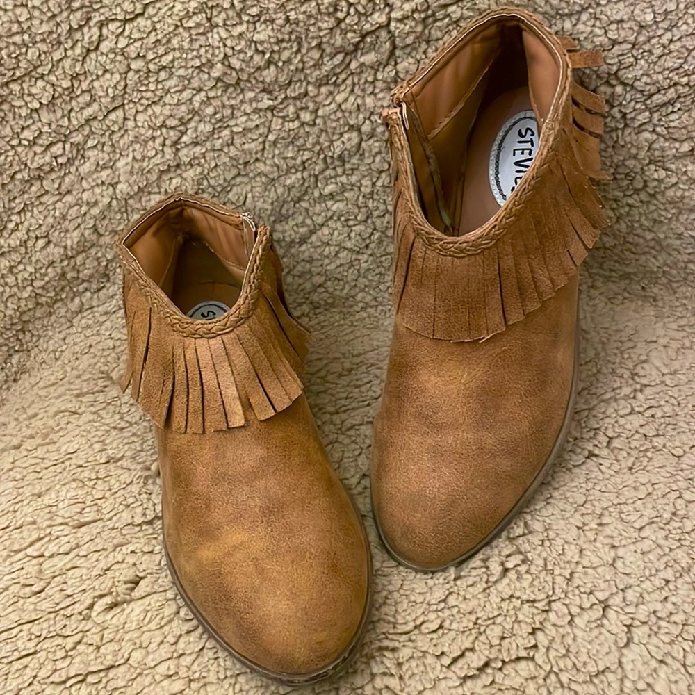 Stevie Tan Fringe Booties